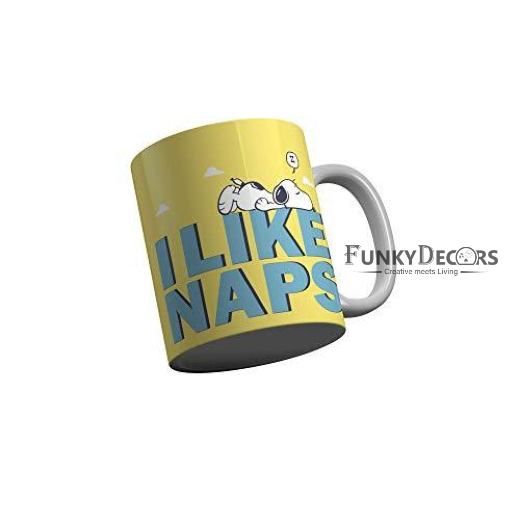 Funkydecors Peanuts Cartoon Ceramic Mug 350 Ml Multicolor Mugs