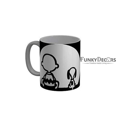 Funkydecors Peanuts Cartoon Ceramic Mug 350 Ml Multicolor Mugs