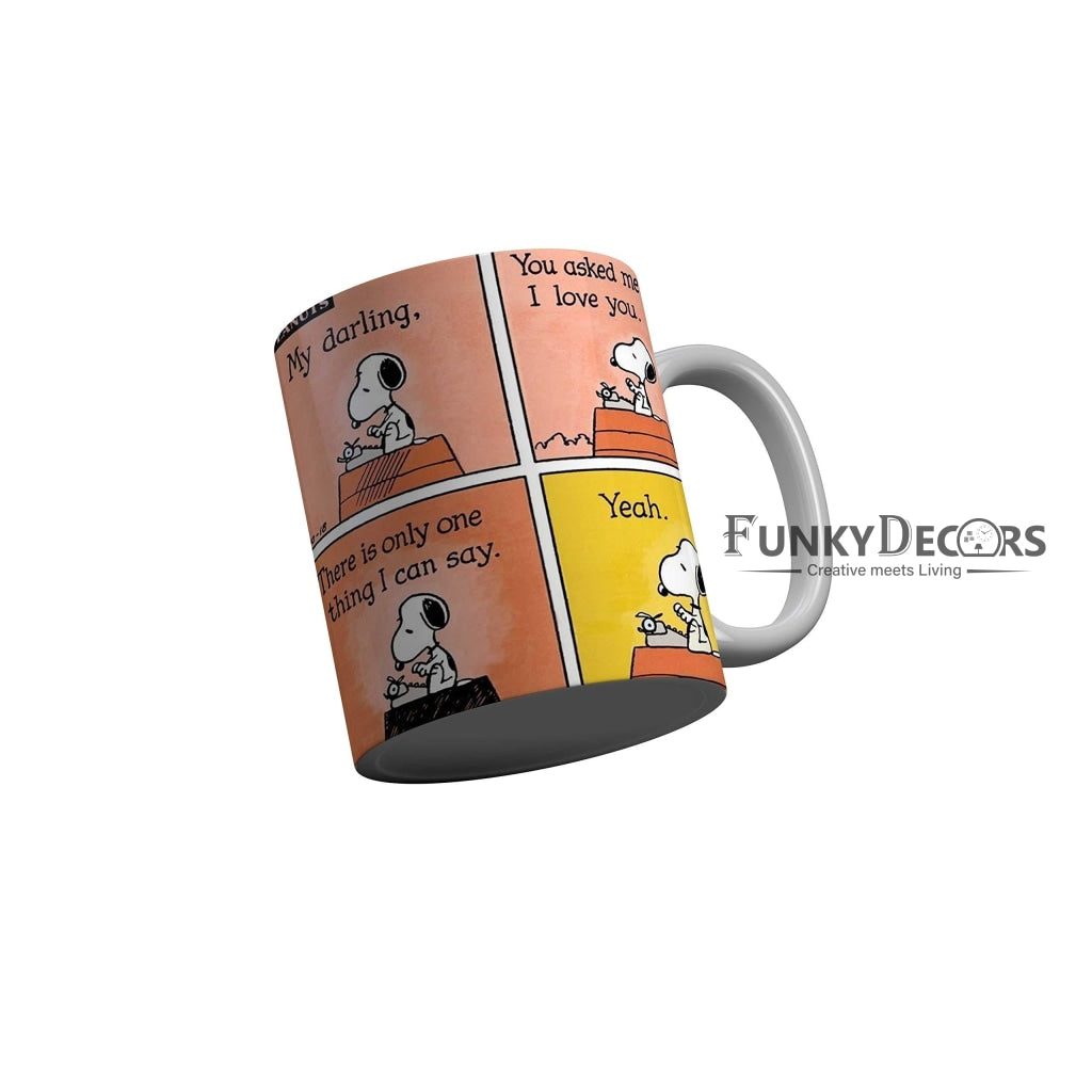Funkydecors Peanuts Cartoon Ceramic Mug 350 Ml Multicolor Mugs