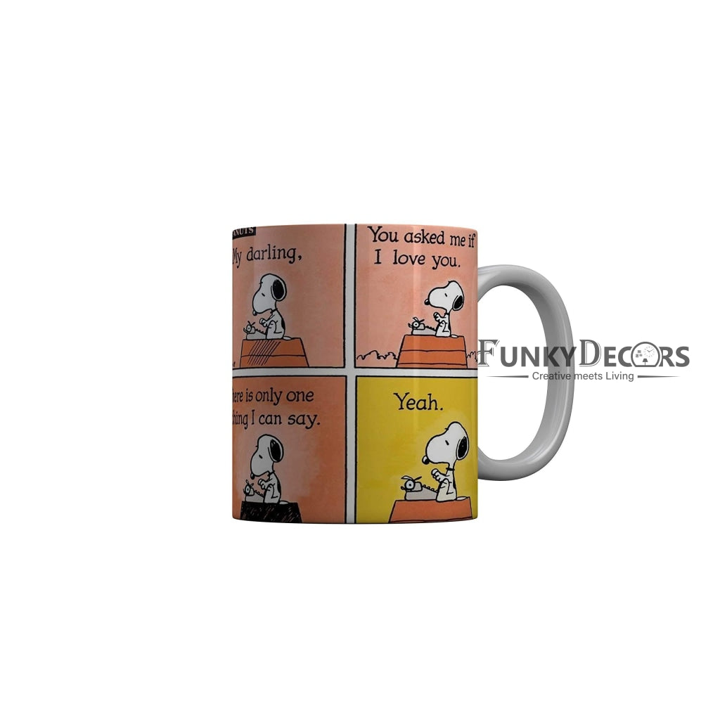 Funkydecors Peanuts Cartoon Ceramic Mug 350 Ml Multicolor Mugs