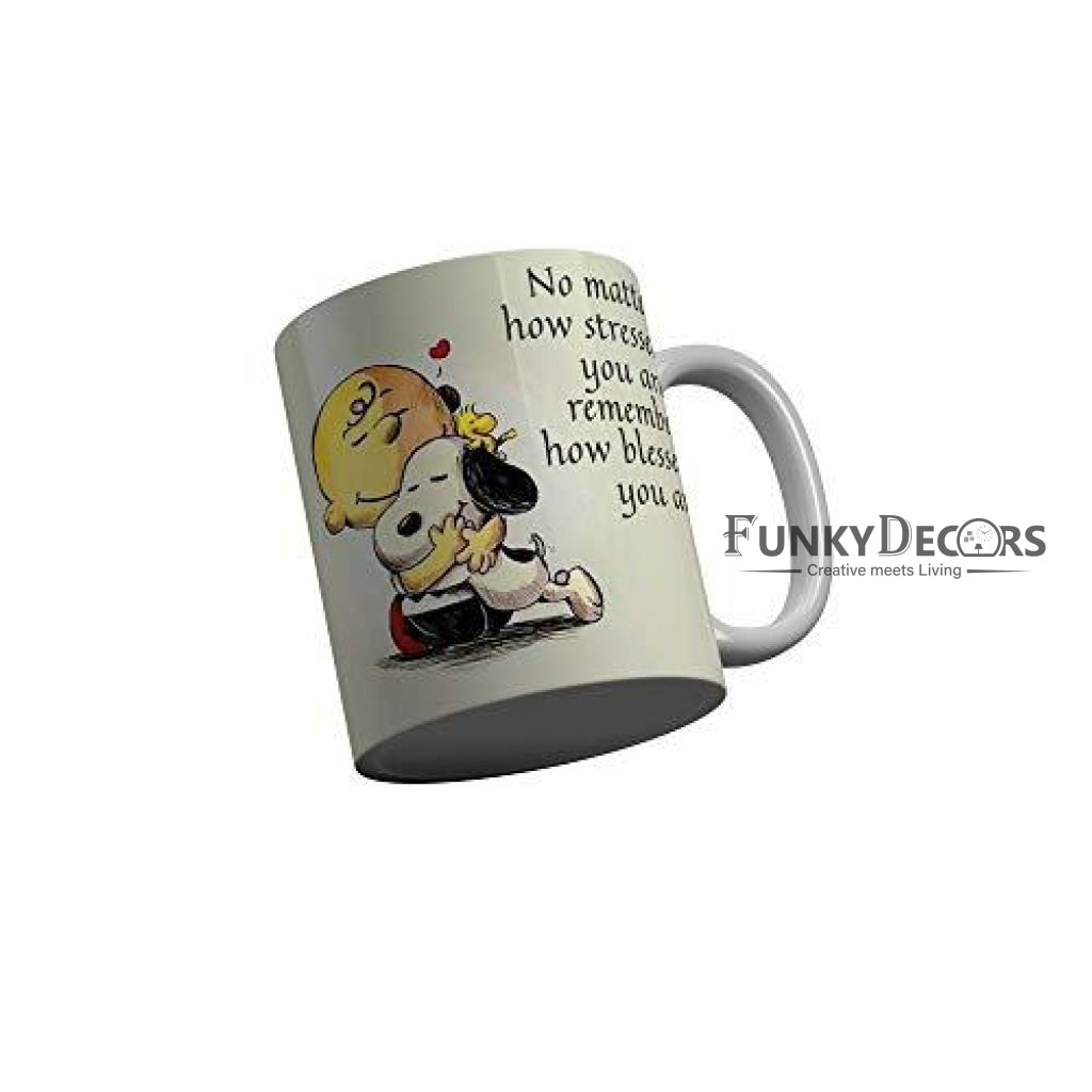 Funkydecors Peanuts Cartoon Ceramic Mug 350 Ml Multicolor Mugs