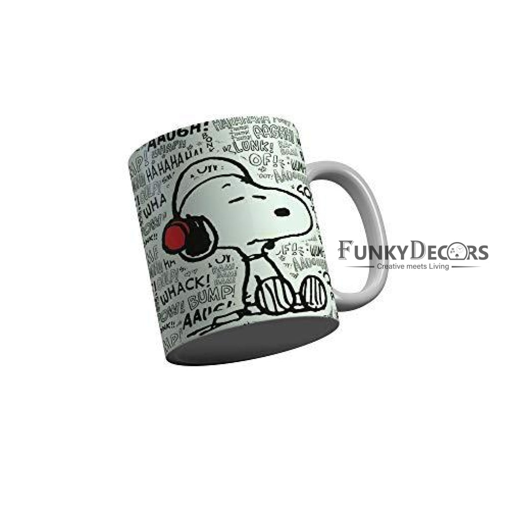 Funkydecors Peanuts Cartoon Ceramic Mug 350 Ml Multicolor Mugs