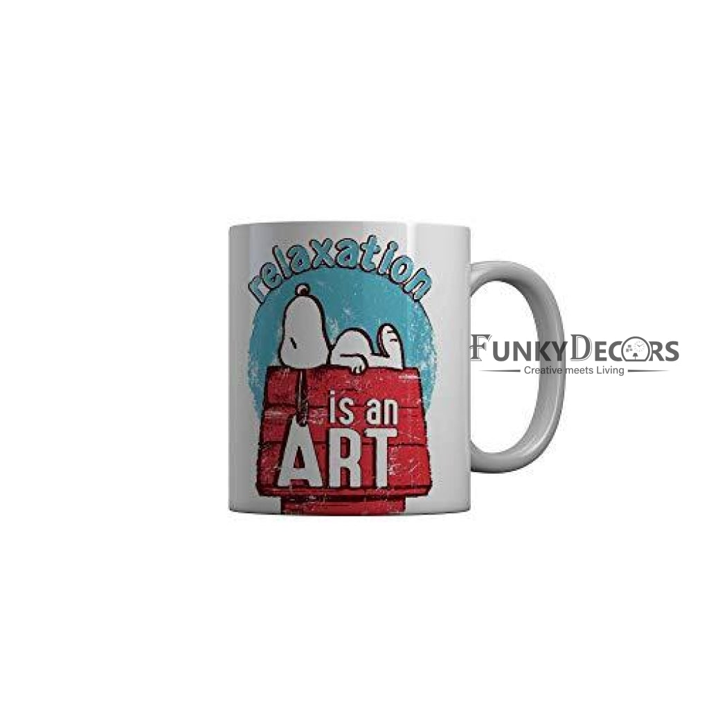 Funkydecors Peanuts Cartoon Ceramic Mug 350 Ml Multicolor Mugs