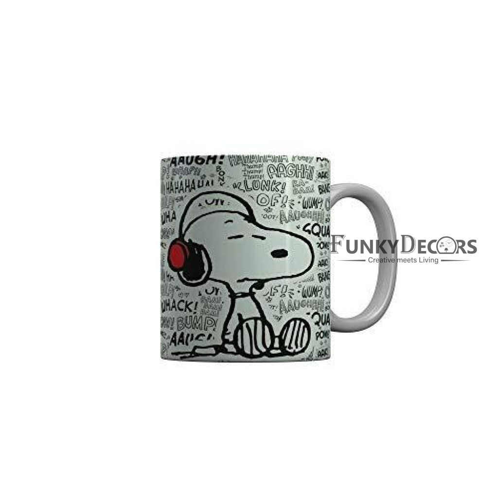 Funkydecors Peanuts Cartoon Ceramic Mug 350 Ml Multicolor Mugs