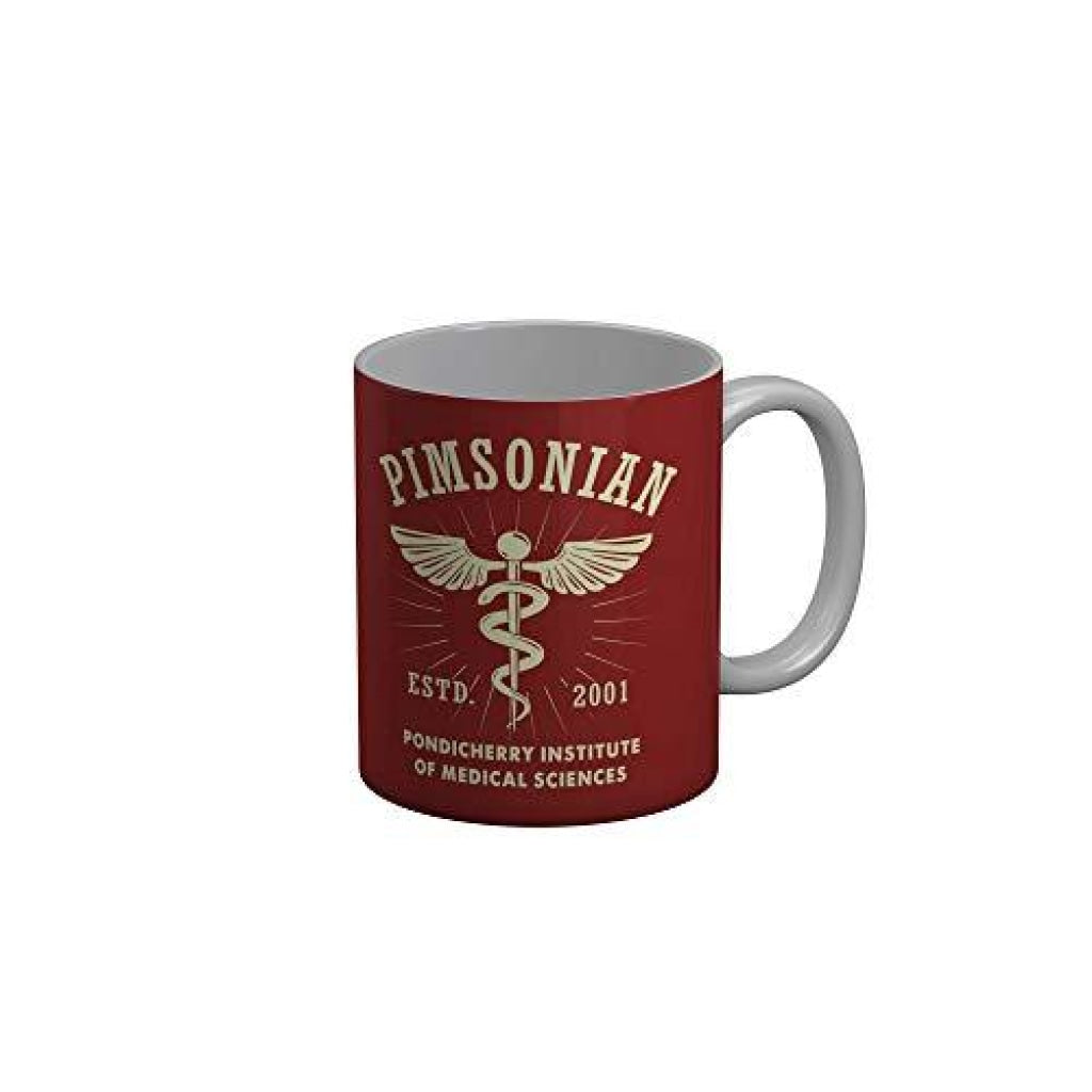 Funkydecors Pimsonian Pondicherry Institute Ceramic Mug 350 Ml Multicolor Mugs