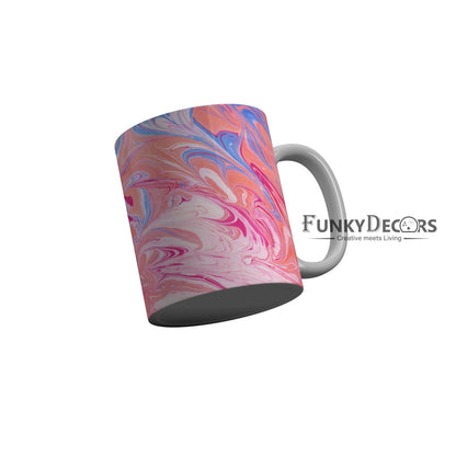 FunkyDecors Pink Marble Pattern Ceramic Coffee Mug