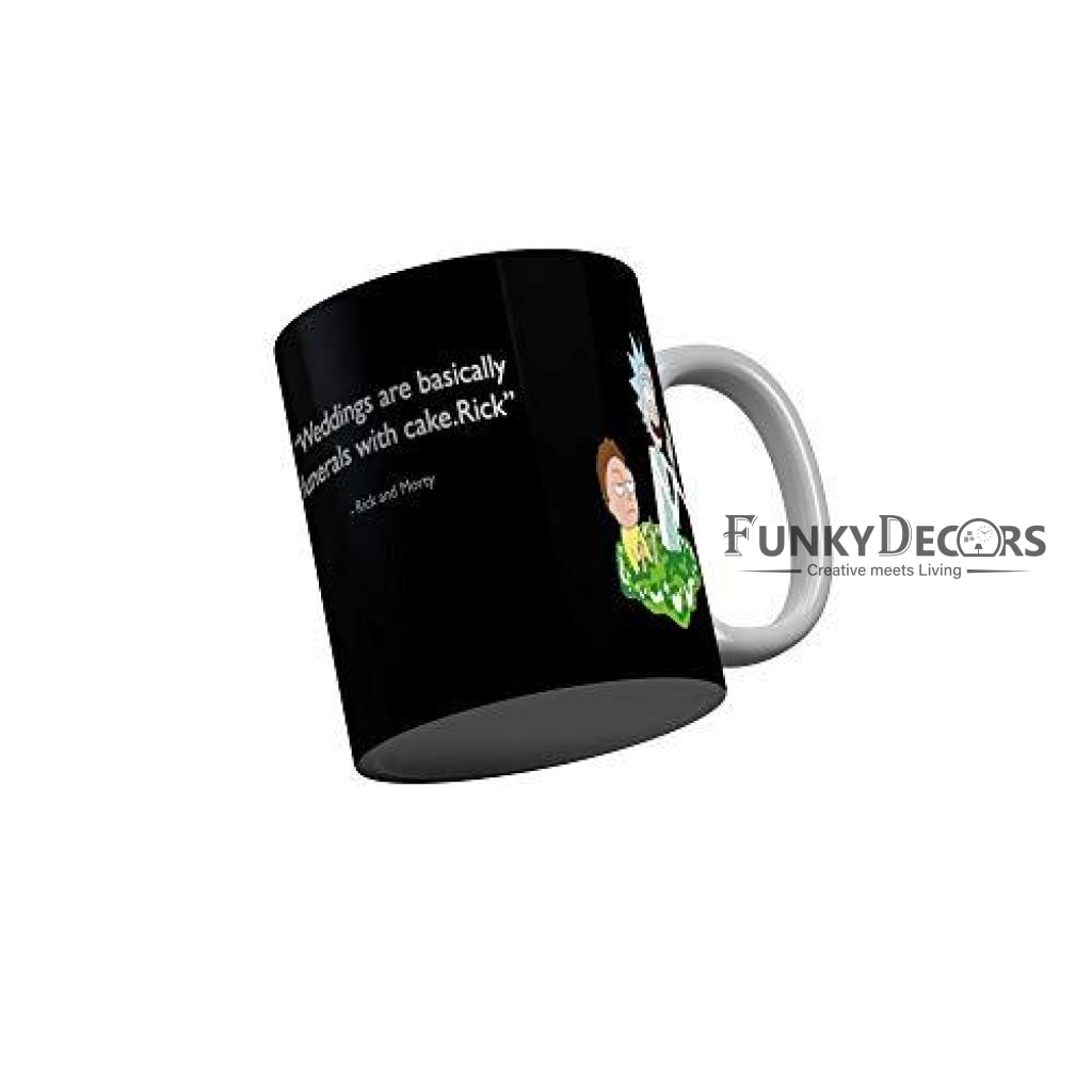 Funkydecors Rick And Morty Cartoon Ceramic Mug 350 Ml Multicolor Mugs