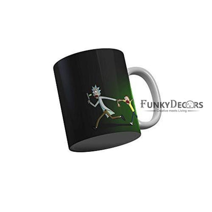 Funkydecors Rick And Morty Cartoon Ceramic Mug 350 Ml Multicolor Mugs