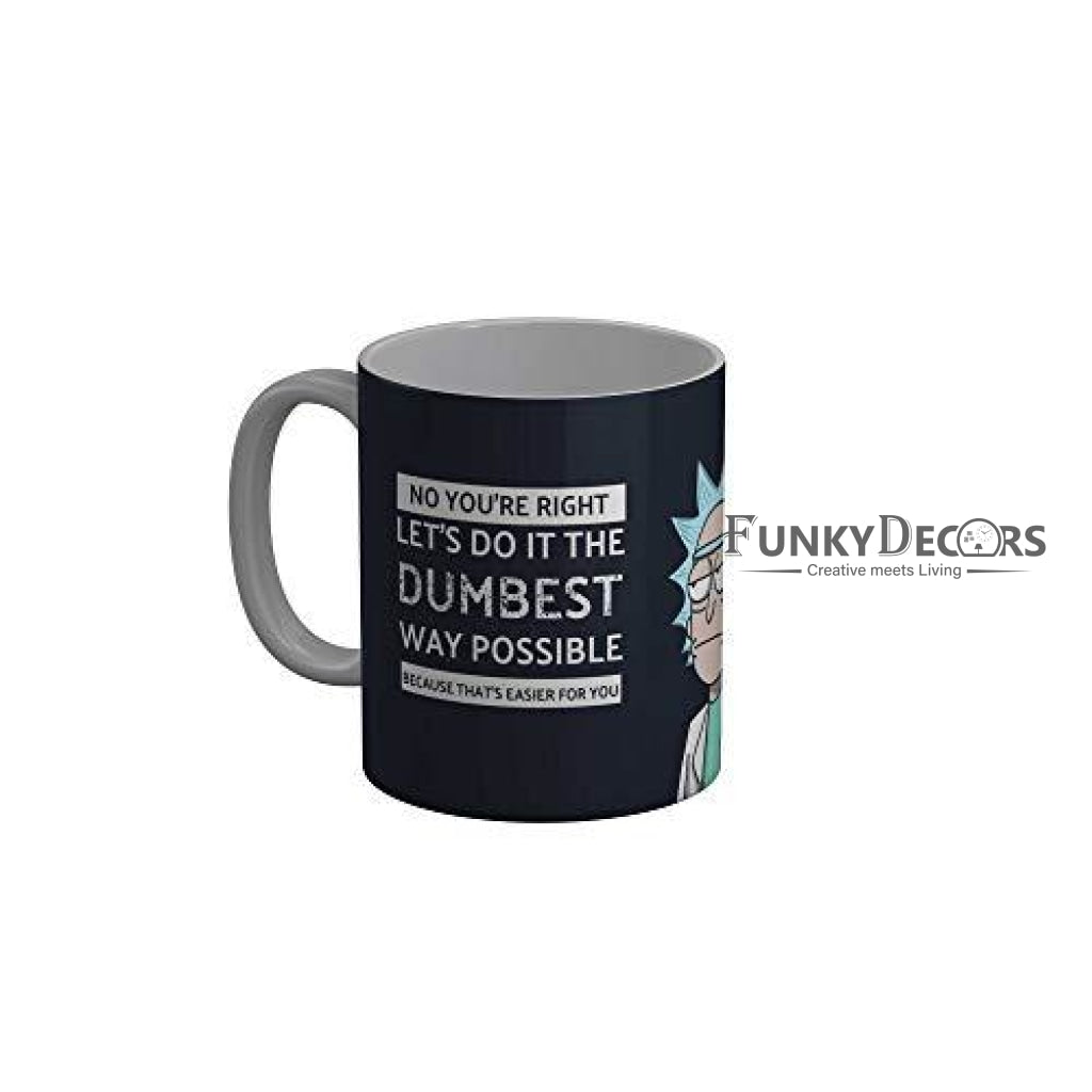 Funkydecors Rick And Morty Cartoon Ceramic Mug 350 Ml Multicolor Mugs