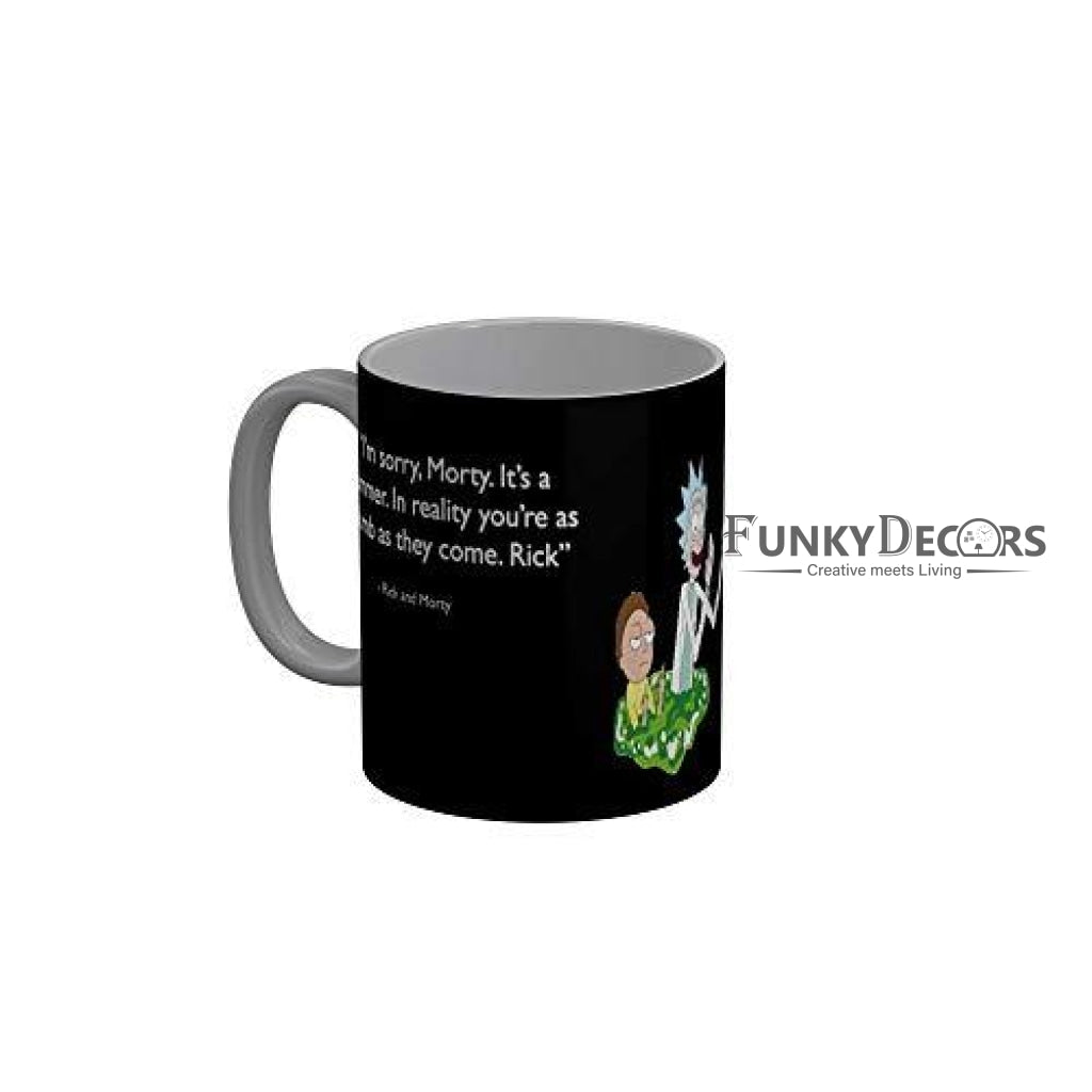 Funkydecors Rick And Morty Cartoon Ceramic Mug 350 Ml Multicolor Mugs