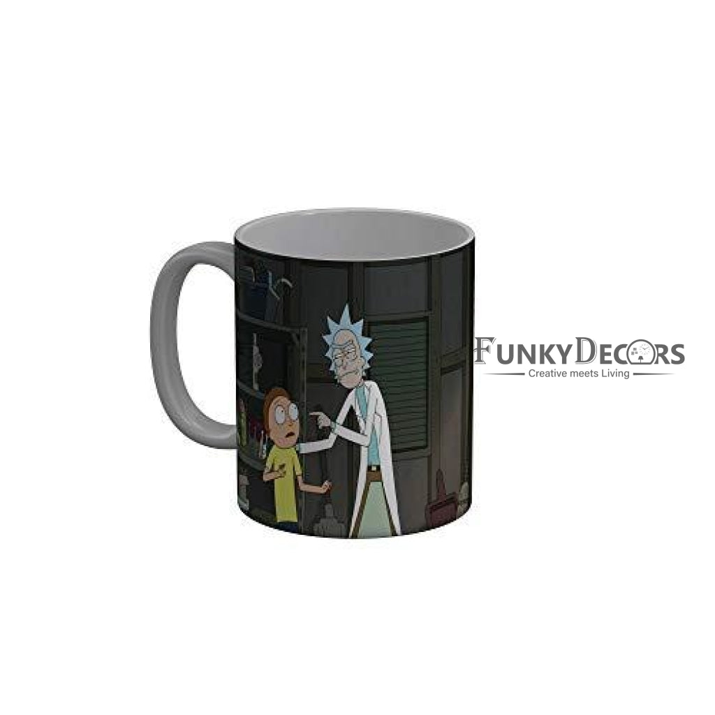 Funkydecors Rick And Morty Cartoon Ceramic Mug 350 Ml Multicolor Mugs