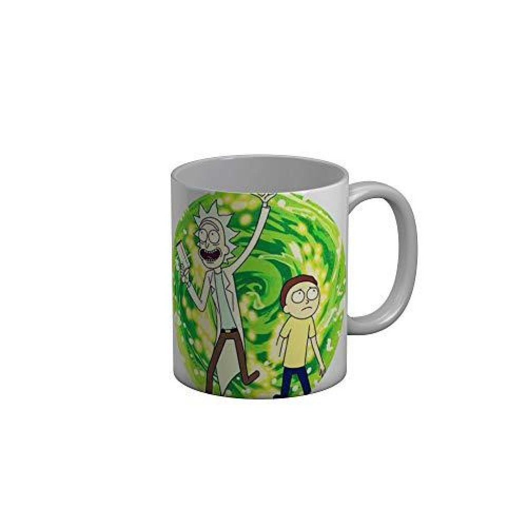Funkydecors Rick And Morty Cartoon Ceramic Mug 350 Ml Multicolor Mugs