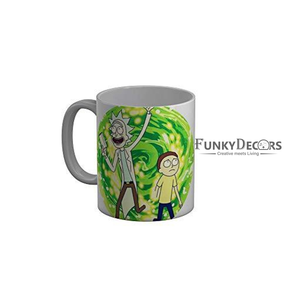 Funkydecors Rick And Morty Cartoon Ceramic Mug 350 Ml Multicolor Mugs