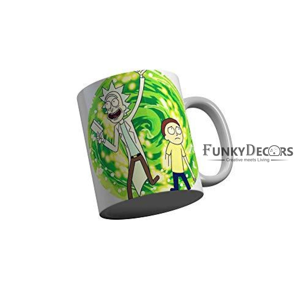 Funkydecors Rick And Morty Cartoon Ceramic Mug 350 Ml Multicolor Mugs