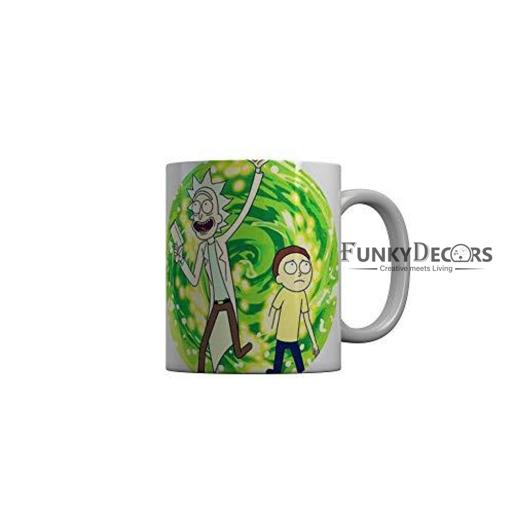 Funkydecors Rick And Morty Cartoon Ceramic Mug 350 Ml Multicolor Mugs