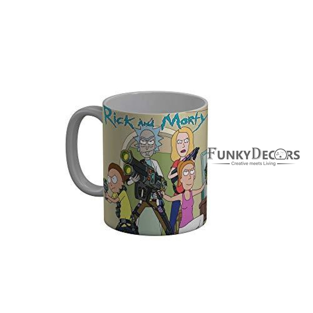 Funkydecors Rick And Morty Cartoon Ceramic Mug 350 Ml Multicolor Mugs