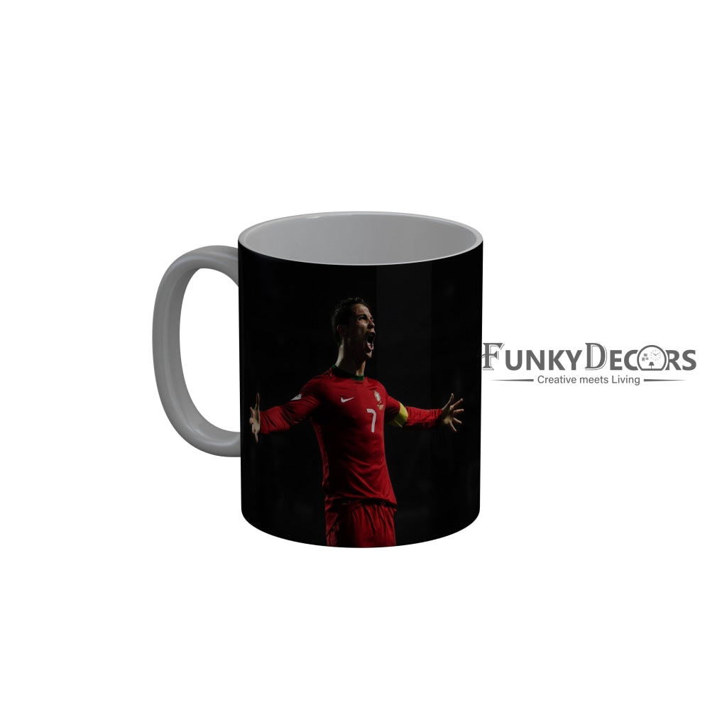 FunkyDecors Ronaldo Football Ceramic Coffee Mug