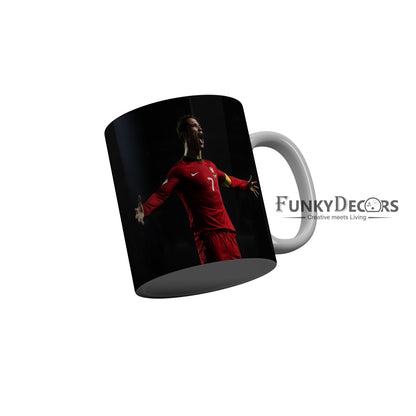 FunkyDecors Ronaldo Football Ceramic Coffee Mug