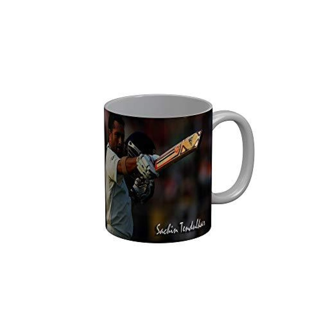 Funkydecors Sachion Tendulkar Indian Cricket Team Player Ceramic Mug 350 Ml Multicolor Mugs