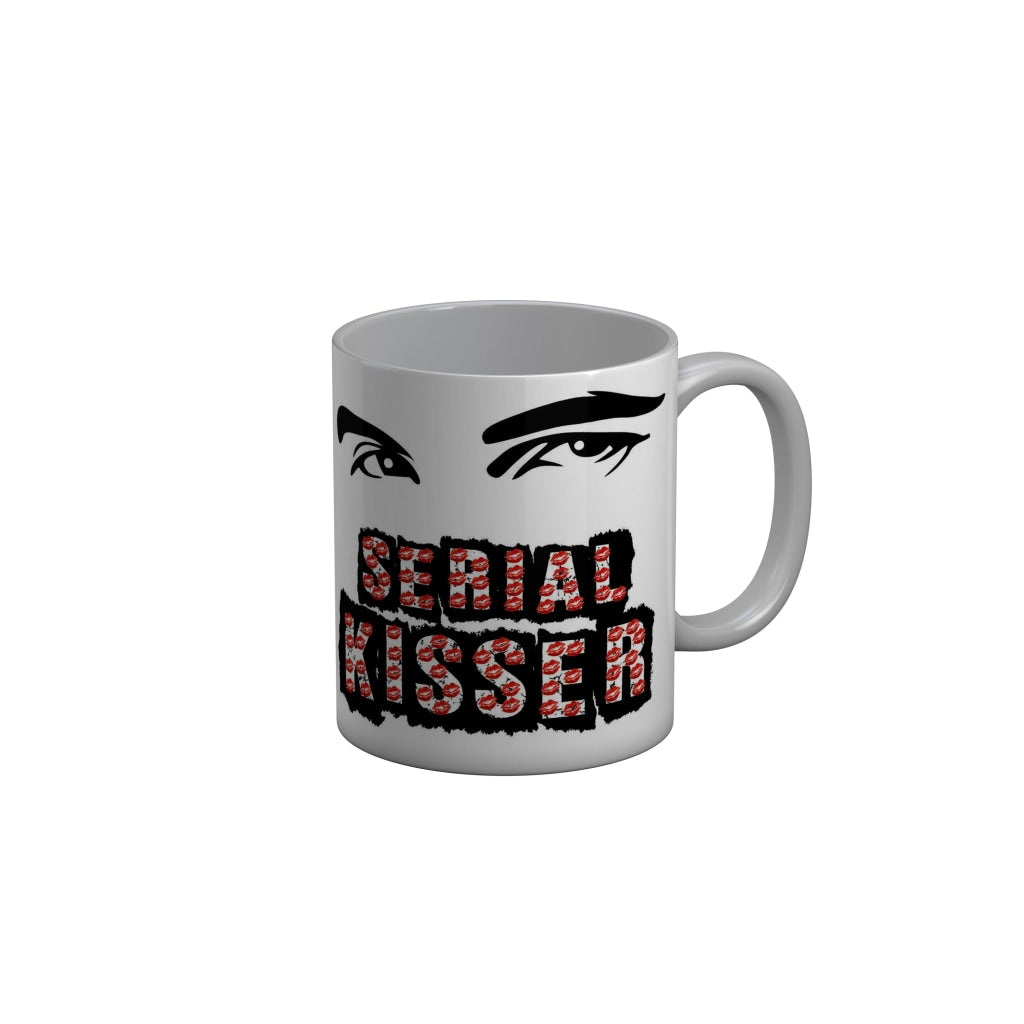 FunkyDecors Serial Killer White Funny Quotes Ceramic Coffee Mug, 350 ml