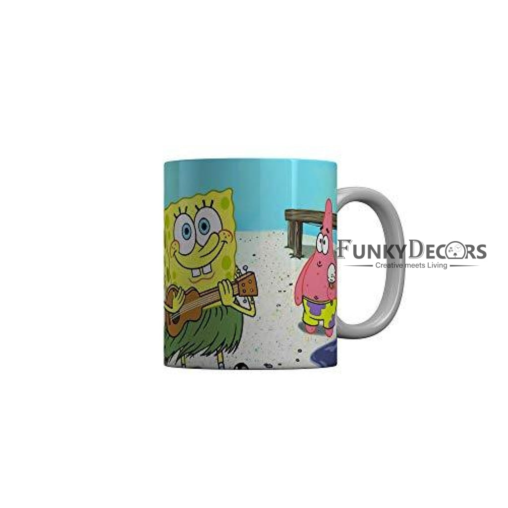 Funkydecors Sponge Bob Cartoon Ceramic Mug 350 Ml Multicolor Mugs