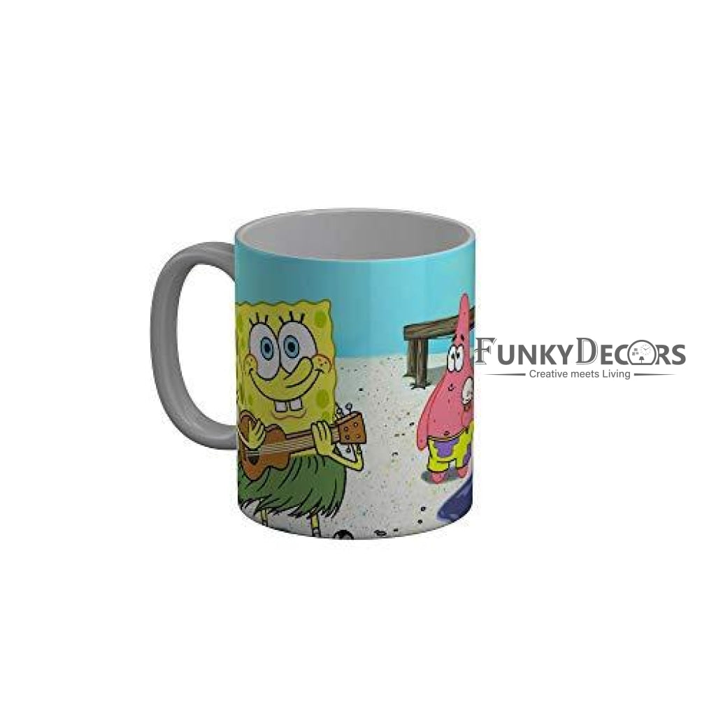 Funkydecors Sponge Bob Cartoon Ceramic Mug 350 Ml Multicolor Mugs