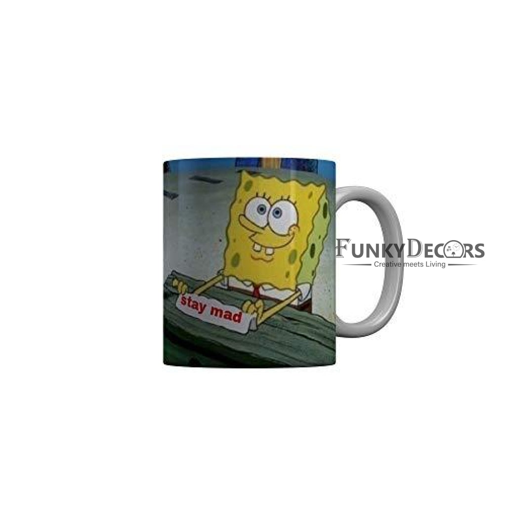Funkydecors Sponge Bob Cartoon Ceramic Mug 350 Ml Multicolor Mugs