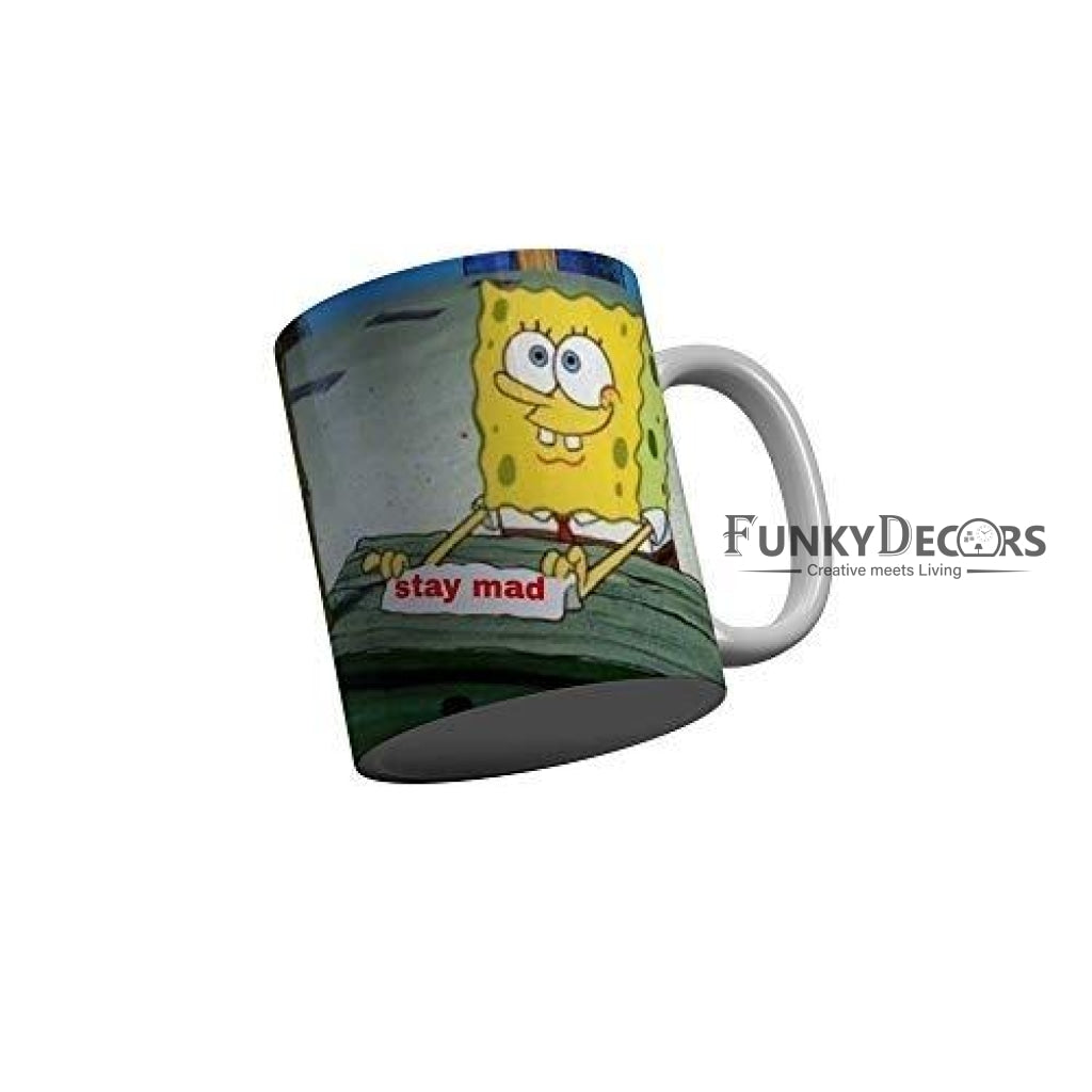 Funkydecors Sponge Bob Cartoon Ceramic Mug 350 Ml Multicolor Mugs