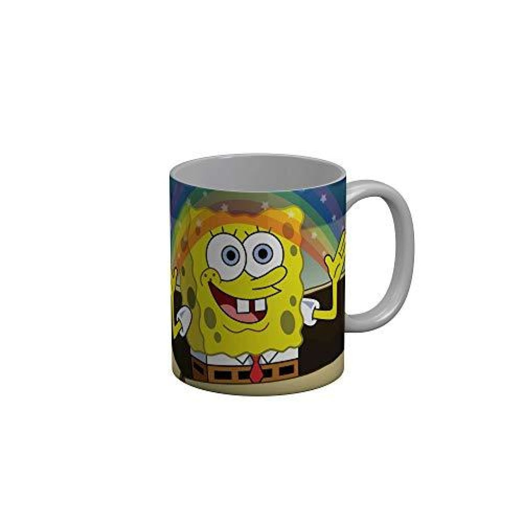 Funkydecors Sponge Bob Cartoon Ceramic Mug 350 Ml Multicolor Mugs