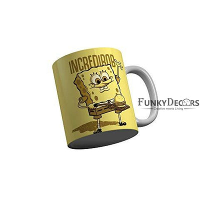 Funkydecors Sponge Bob Cartoon Ceramic Mug 350 Ml Multicolor Mugs