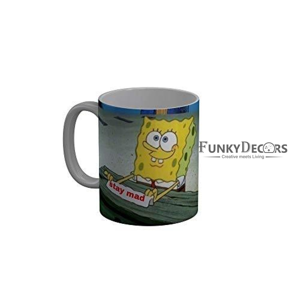 Funkydecors Sponge Bob Cartoon Ceramic Mug 350 Ml Multicolor Mugs