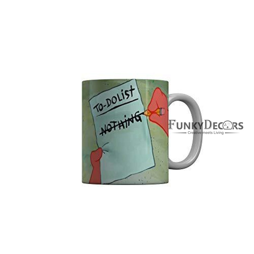 Funkydecors Sponge Bob Cartoon Ceramic Mug 350 Ml Multicolor Mugs
