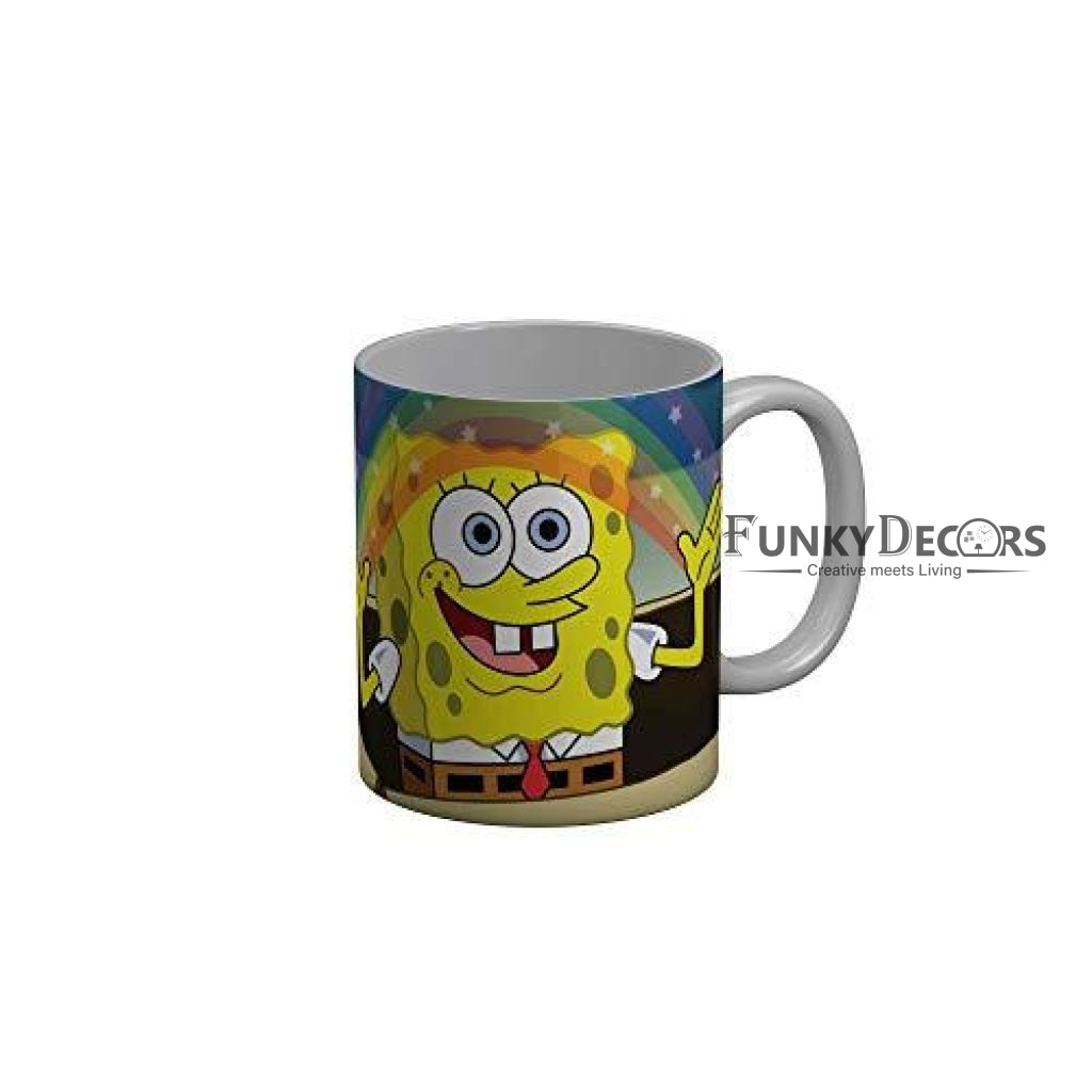 Funkydecors Sponge Bob Cartoon Ceramic Mug 350 Ml Multicolor Mugs