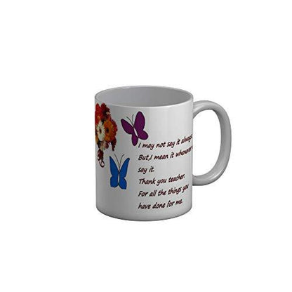 Funkydecors Teachers Day Thank You Teacher World Greatest Ceramic Mug 350 Ml Multicolor Mugs