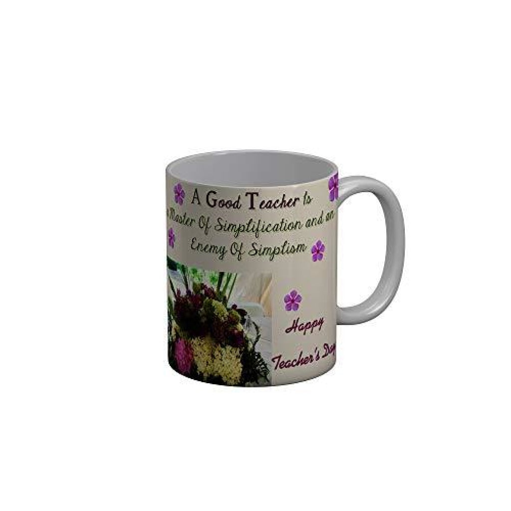 Funkydecors Teachers Day Thank You Teacher World Greatest Ceramic Mug 350 Ml Multicolor Mugs