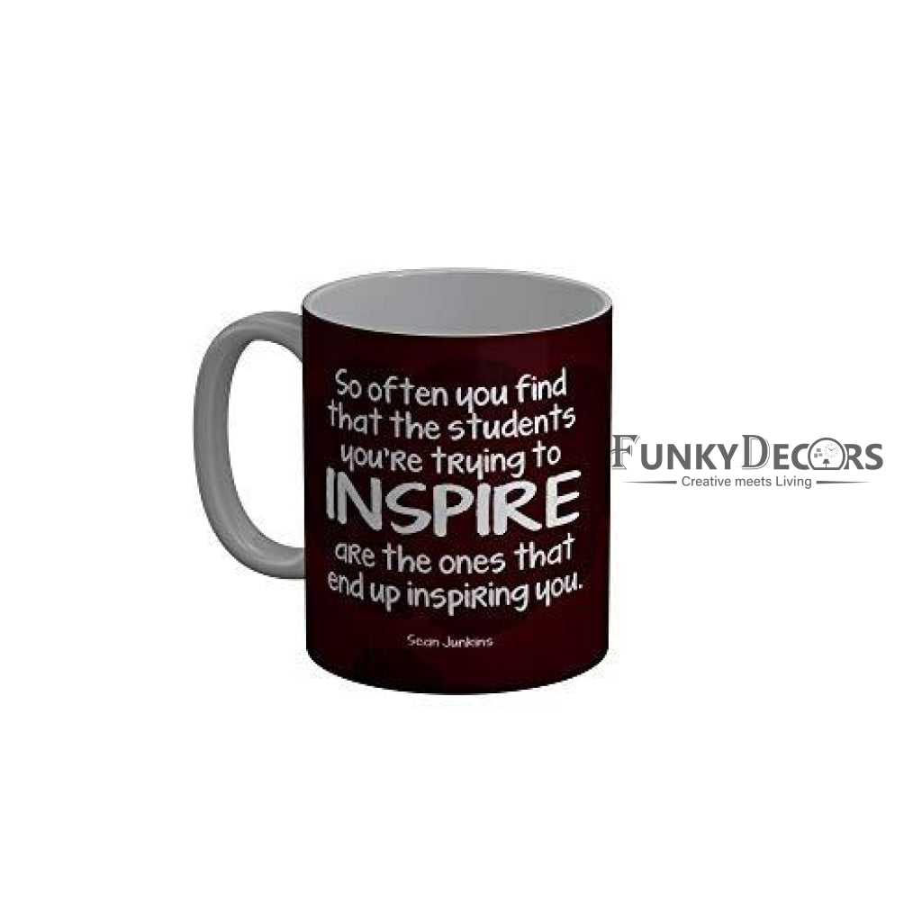 Funkydecors Teachers Day Thank You Teacher World Greatest Ceramic Mug 350 Ml Multicolor Mugs