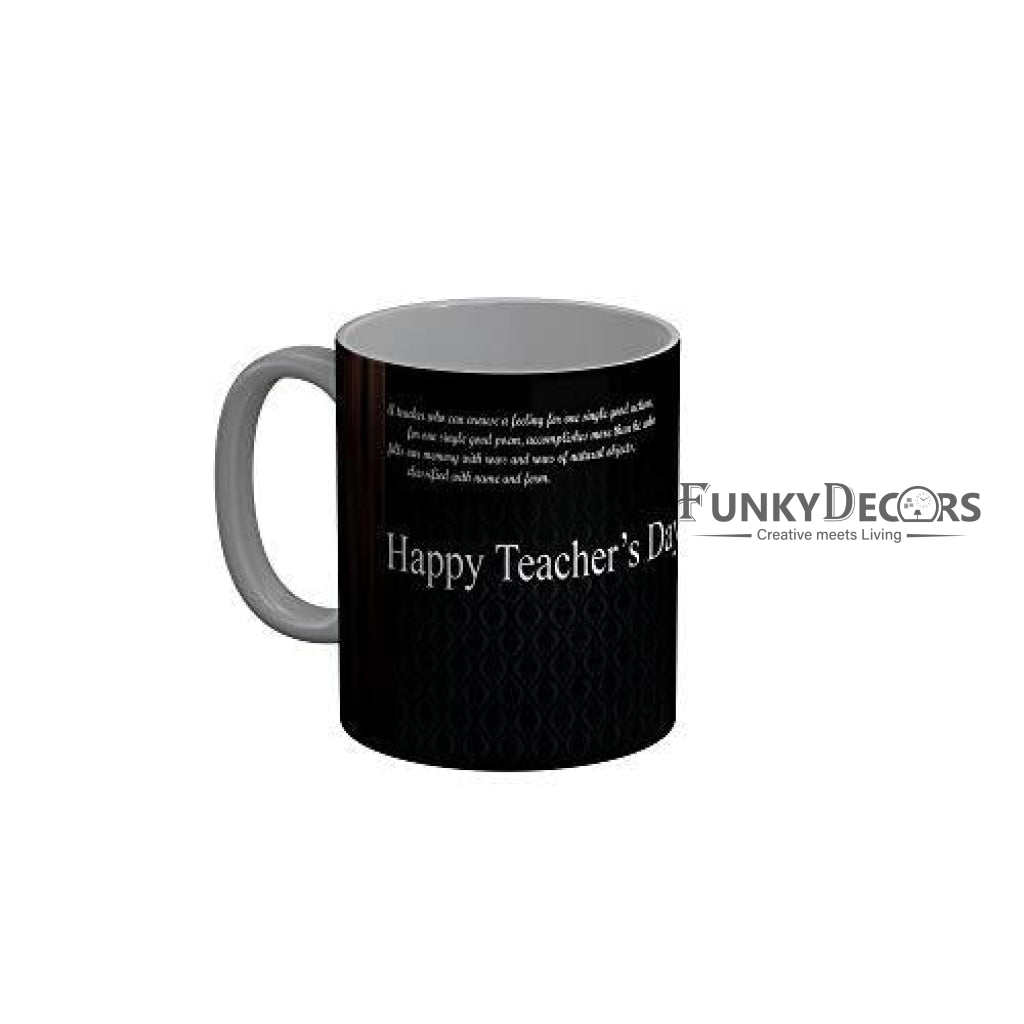 Funkydecors Teachers Day Thank You Teacher World Greatest Ceramic Mug 350 Ml Multicolor Mugs