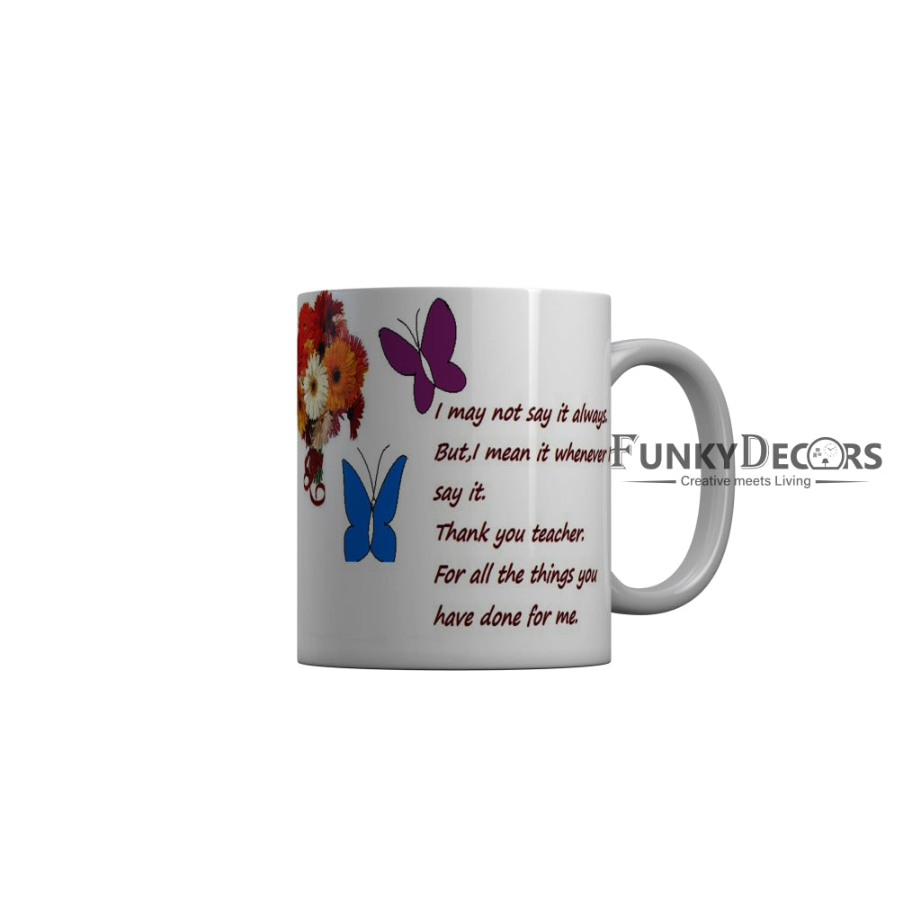 FunkyDecors Teachers Day Thank You Teacher World Greatest Teacher Gift for Teacher for Mentor Ceramic Coffee Mug