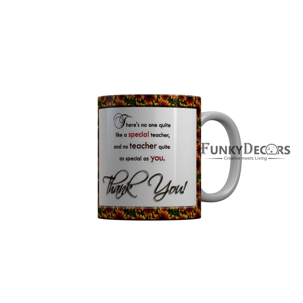 FunkyDecors Teachers Day Thank You Teacher World Greatest Teacher Gift for Teacher for Mentor Ceramic Coffee Mug