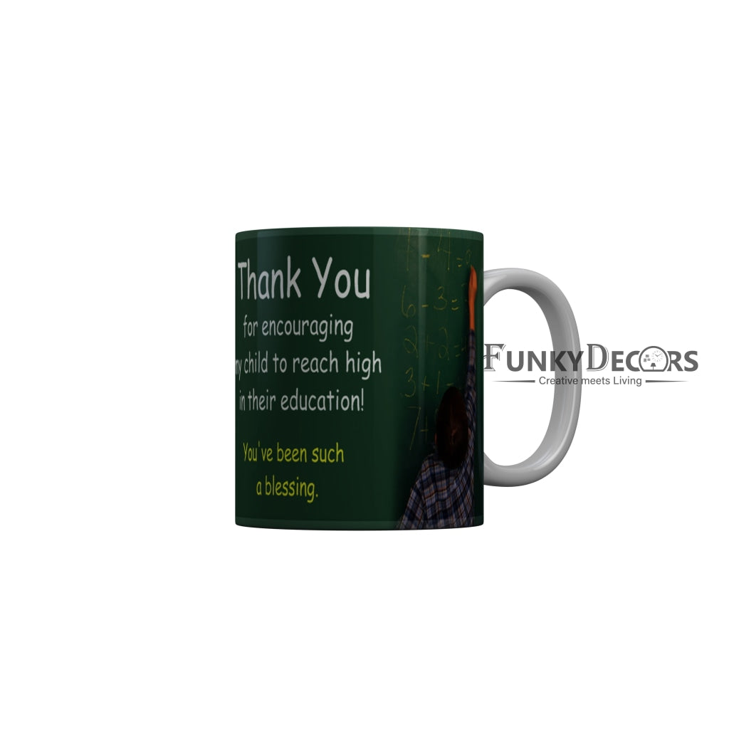 FunkyDecors Teachers Day Thank You Teacher World Greatest Teacher Gift for Teacher for Mentor Ceramic Coffee Mug