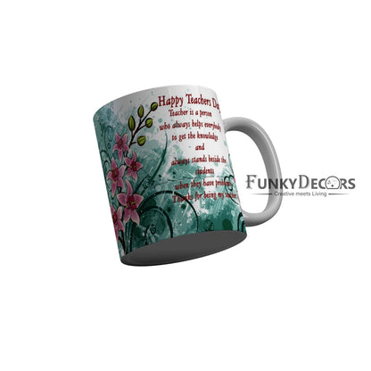 FunkyDecors Teachers Day Thank You Teacher World Greatest Teacher Gift for Teacher for Mentor Ceramic Coffee Mug