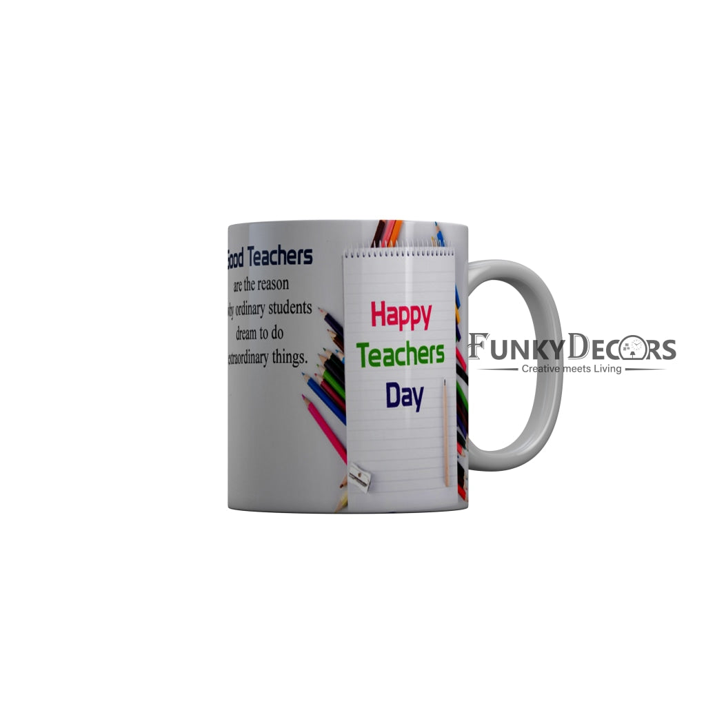 FunkyDecors Teachers Day Thank You Teacher World Greatest Teacher Gift for Teacher for Mentor Ceramic Coffee Mug