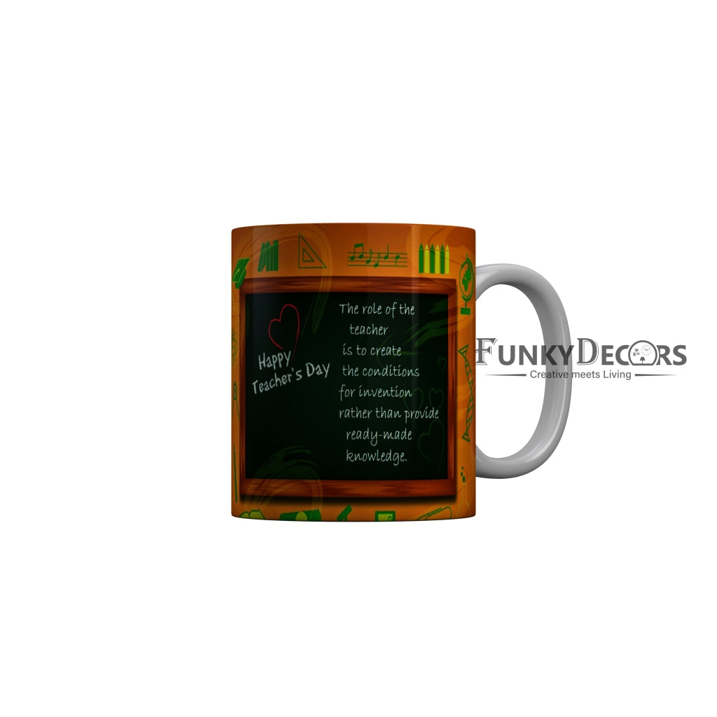 FunkyDecors Teachers Day Thank You Teacher World Greatest Teacher Gift for Teacher for Mentor Ceramic Coffee Mug