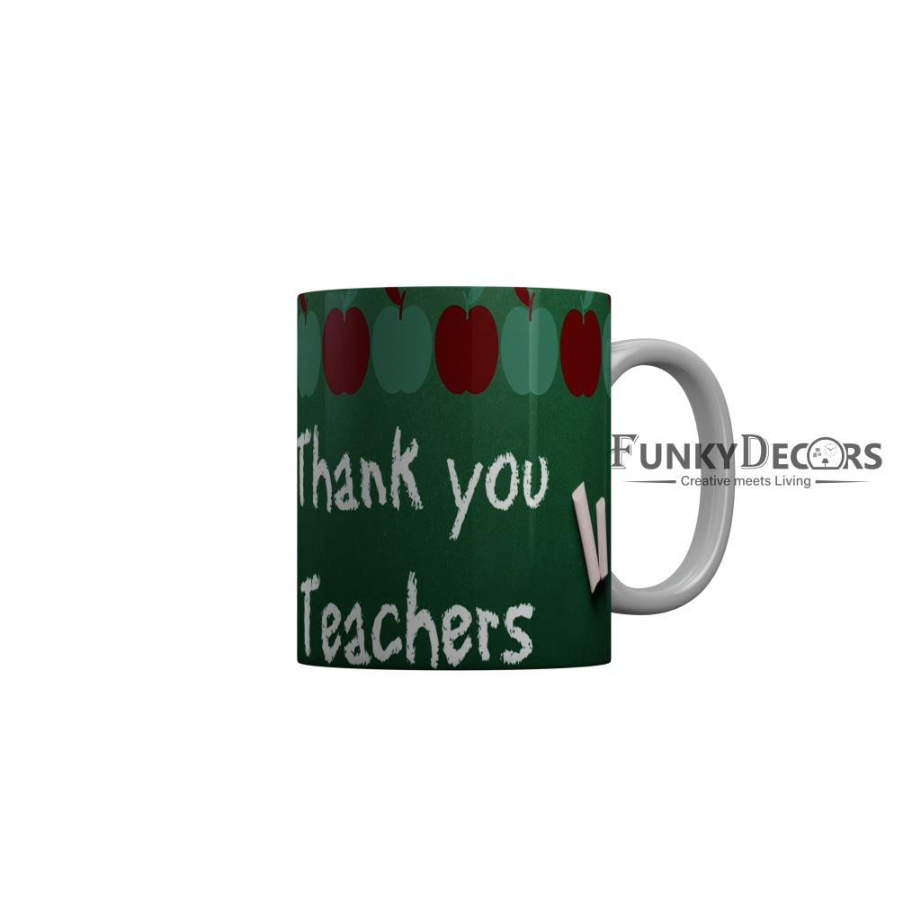 FunkyDecors Teachers Day Thank You Teacher World Greatest Teacher Gift for Teacher for Mentor Ceramic Coffee Mug