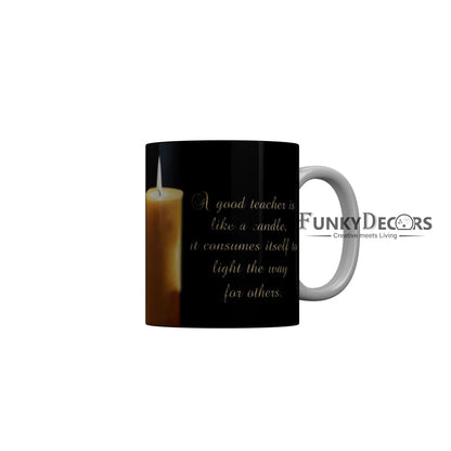 FunkyDecors Teachers Day Thank You Teacher World Greatest Teacher Gift for Teacher for Mentor Ceramic Coffee Mug