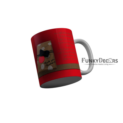 FunkyDecors Teachers Day Thank You Teacher World Greatest Teacher Gift for Teacher for Mentor Ceramic Coffee Mug