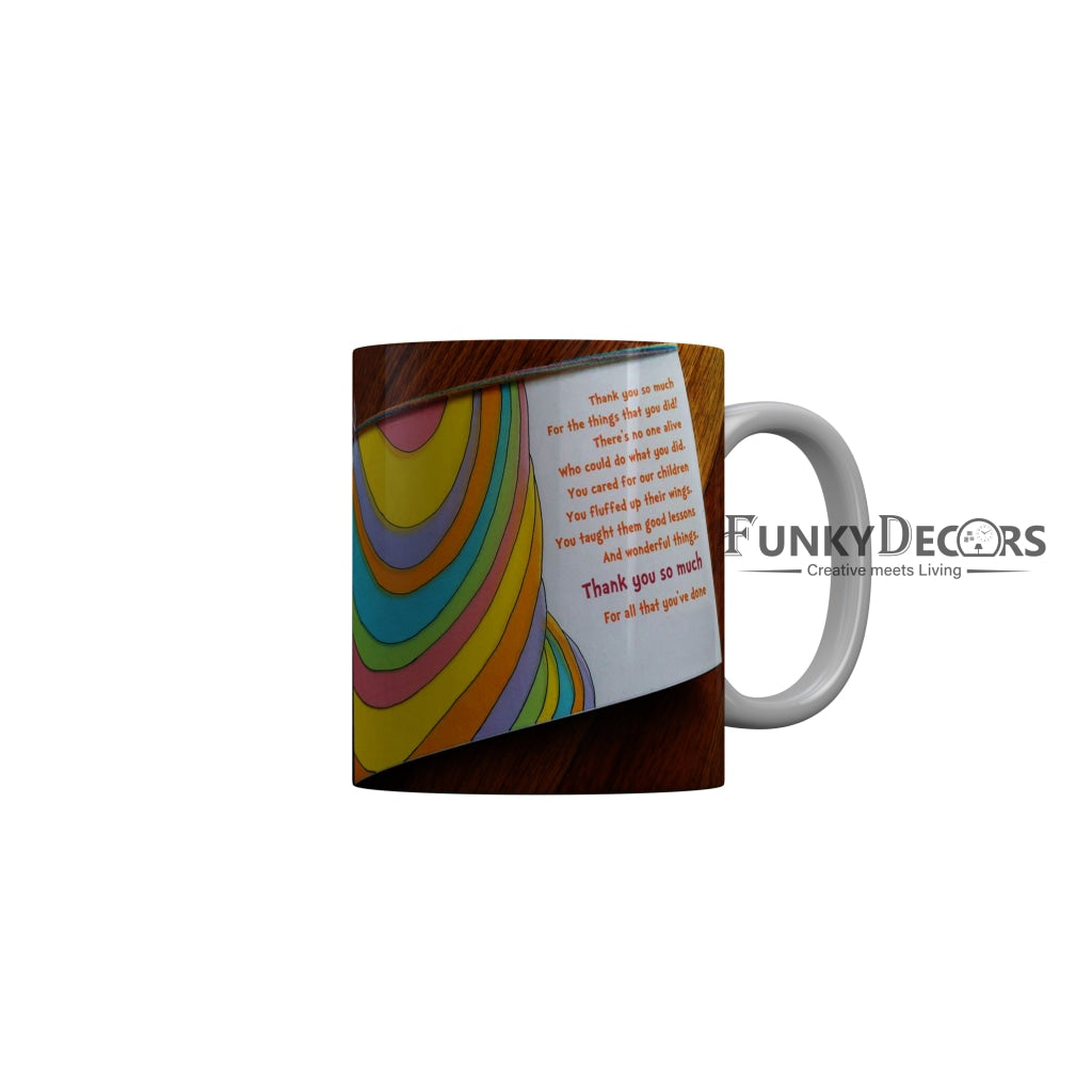 FunkyDecors Teachers Day Thank You Teacher World Greatest Teacher Gift for Teacher for Mentor Ceramic Coffee Mug