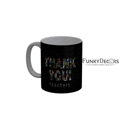 FunkyDecors Teachers Day Thank You Teacher World Greatest Teacher Gift for Teacher for Mentor Ceramic Coffee Mug