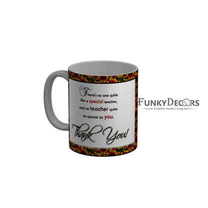 FunkyDecors Teachers Day Thank You Teacher World Greatest Teacher Gift for Teacher for Mentor Ceramic Coffee Mug