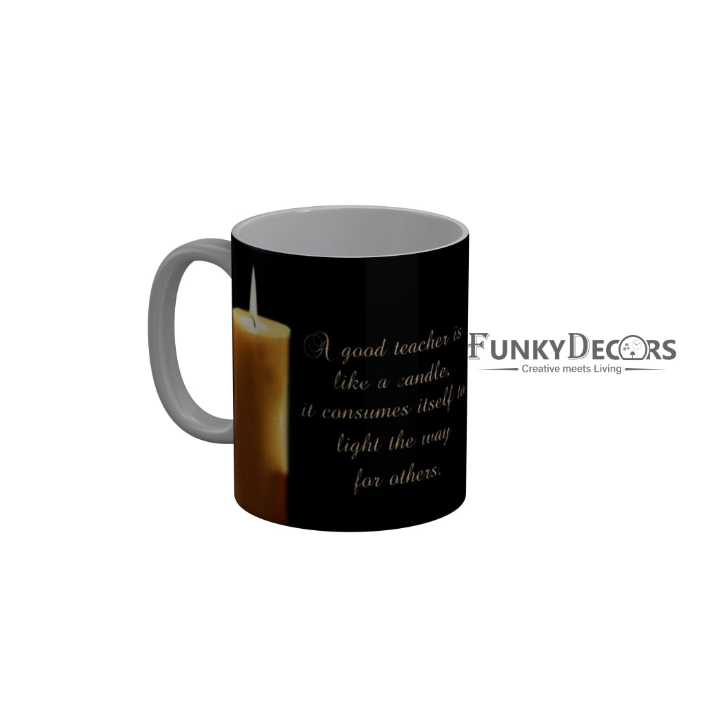 FunkyDecors Teachers Day Thank You Teacher World Greatest Teacher Gift for Teacher for Mentor Ceramic Coffee Mug